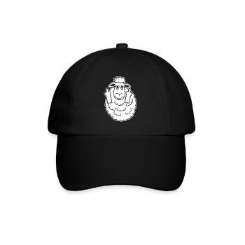 Schäfchen Schafe Mittelfinger Schaf - Baseballkappe - Schwarz/Schwarz - Vorne