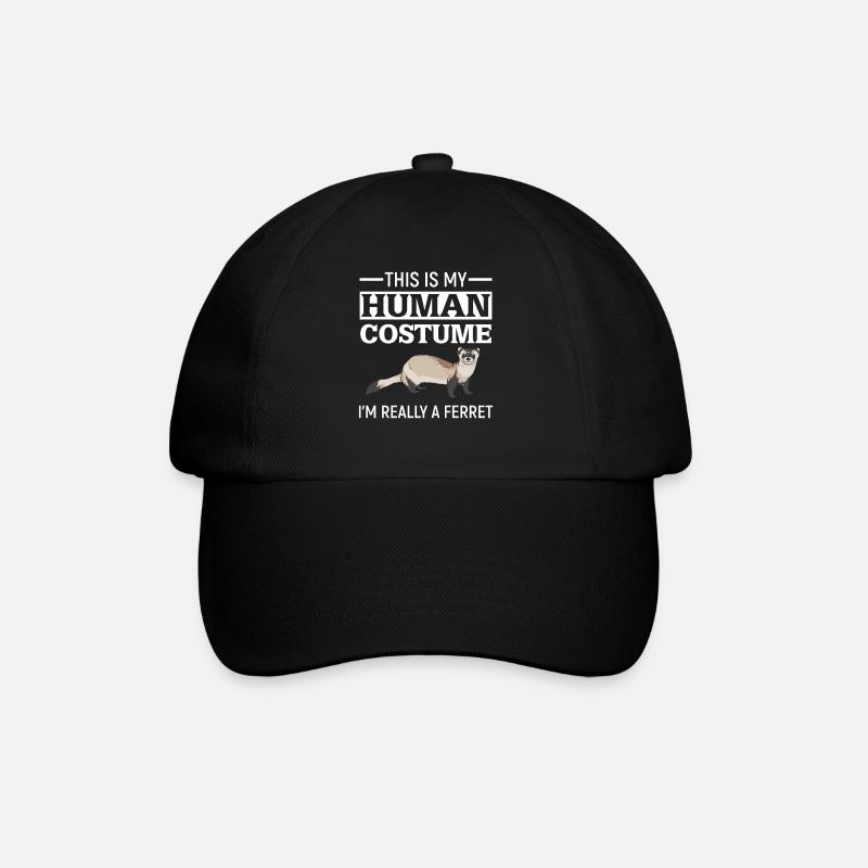 Frettchen - Baseballkappe - Schwarz/Schwarz
