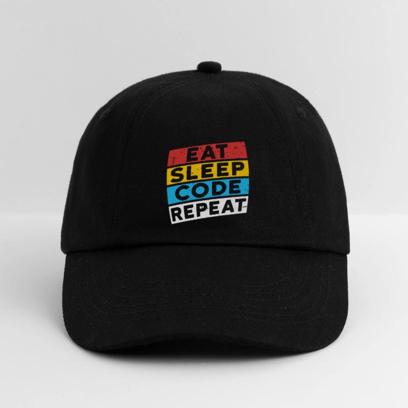 CODE CODER CODING Saying | EAT SLEEP CODE REPEAT Baseball Cap