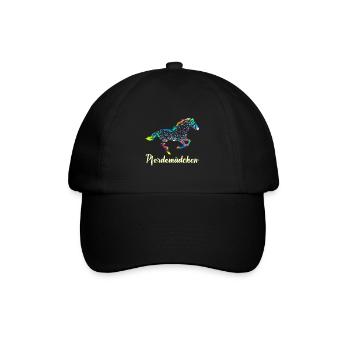 Pferdemädchen Reiterin Pferde Mädchen - Baseballkappe - Schwarz/Schwarz - Vorne