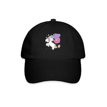 5th Birthday Girl Horse Girl 5 years - Baseball Cap - black/black - Front