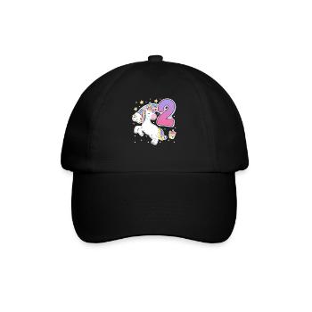 2 years 2nd birthday girl - Baseball Cap - black/black - Front