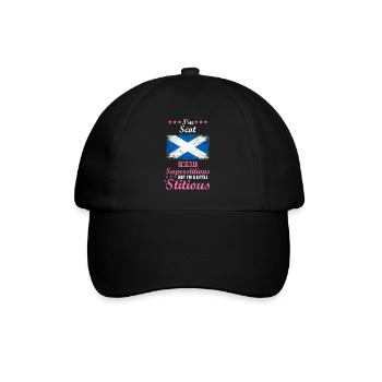 Scottish Woman Superstitious Stitious - Baseball Cap - black/black - Front