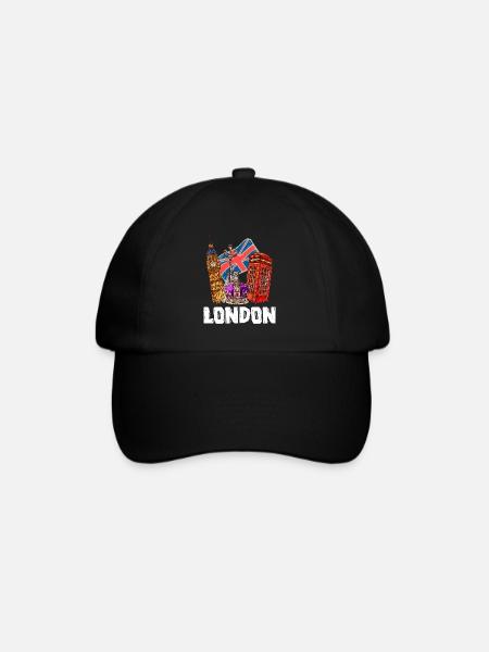 London - Baseballkappe - Schwarz/Schwarz