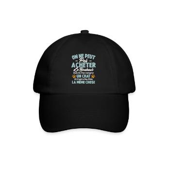 On peut adopter un chat Humour Cadeau - Casquette classique - noir/noir - Devant
