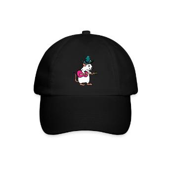 Rodent Rat Mouse Musician Guitar Music Kids Child - Baseball Cap - black/black - Front