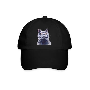 Britische kurzhaar Katze - Baseballkappe - Schwarz/Schwarz - Vorne