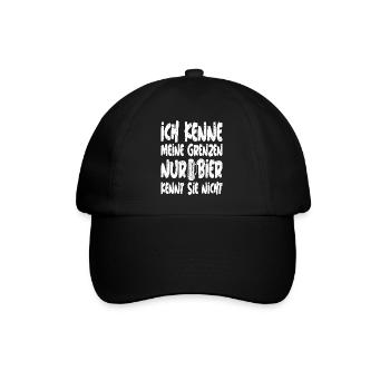 Ich kenne meine grenzen nur bier kennt sie nicht - Baseballkappe - Schwarz/Schwarz - Vorne