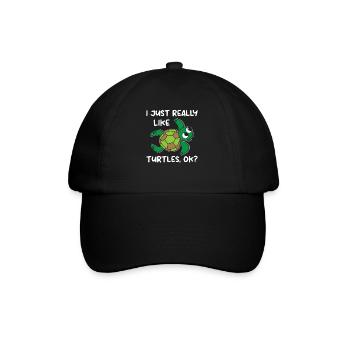 I Just Really Like Turtles. OK? - Sea Turtle - Baseball Cap - black/black - Front