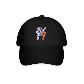 7th Birthday Astronaut 7 Years Space Galaxy - Baseball Cap - black/black - Front