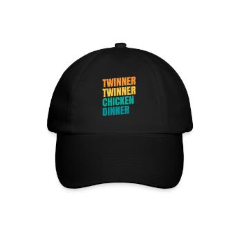 Twinner Twinner Huhn Abendessen Design für eine - Baseballkappe - Schwarz/Schwarz - Vorne