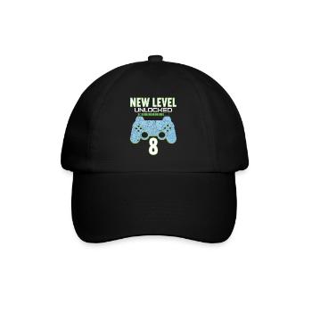 8 Years old 8 birthday outfit Gamer Gaming - Baseball Cap - black/black - Front