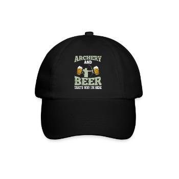 Bogenschießen und Bier Männer - Baseballkappe - Schwarz/Schwarz - Vorne