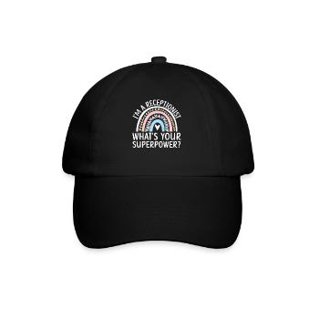 Je suis réceptionniste Quel est votre travail de superpuissance - Casquette classique - noir/noir - Devant