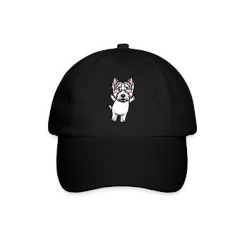 West Highland White Terrier Dog Westie - Baseball Cap - black/black - Front