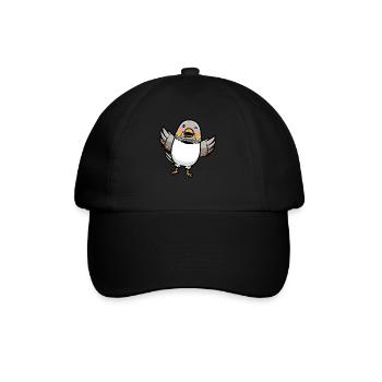 Zebra Finch Bird Emoticon - Baseball Cap - black/black - Front