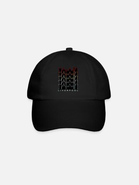 Liebe Liverpool City Pride Skyline Geschenk - Baseballkappe - Schwarz/Schwarz