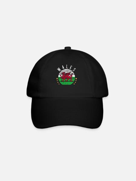 Wales UK Football World Cup Gift - Baseball Cap - black/black