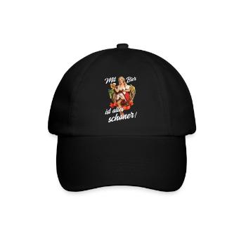 Mit bier ist alles schöner - Baseballkappe - Schwarz/Schwarz - Vorne