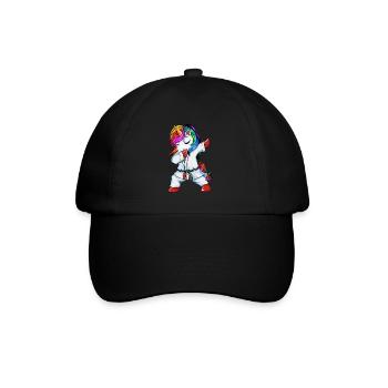 Karate Jiu Jitsu Einhorn Design das Dabbing tanzt - Baseballkappe - Schwarz/Schwarz - Vorne