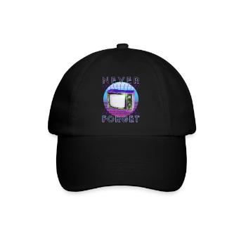 Never Forget Retro 80s 90s Nostalgia - Baseball Cap - black/black - Front