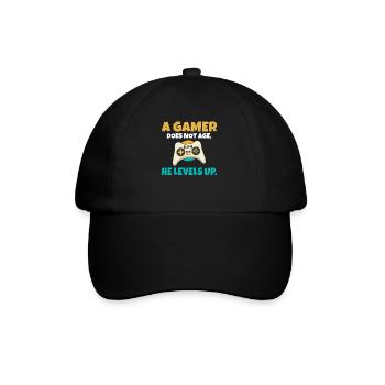 A gamer does not age he levels up fun gaming - Baseball Cap - black/black - Front