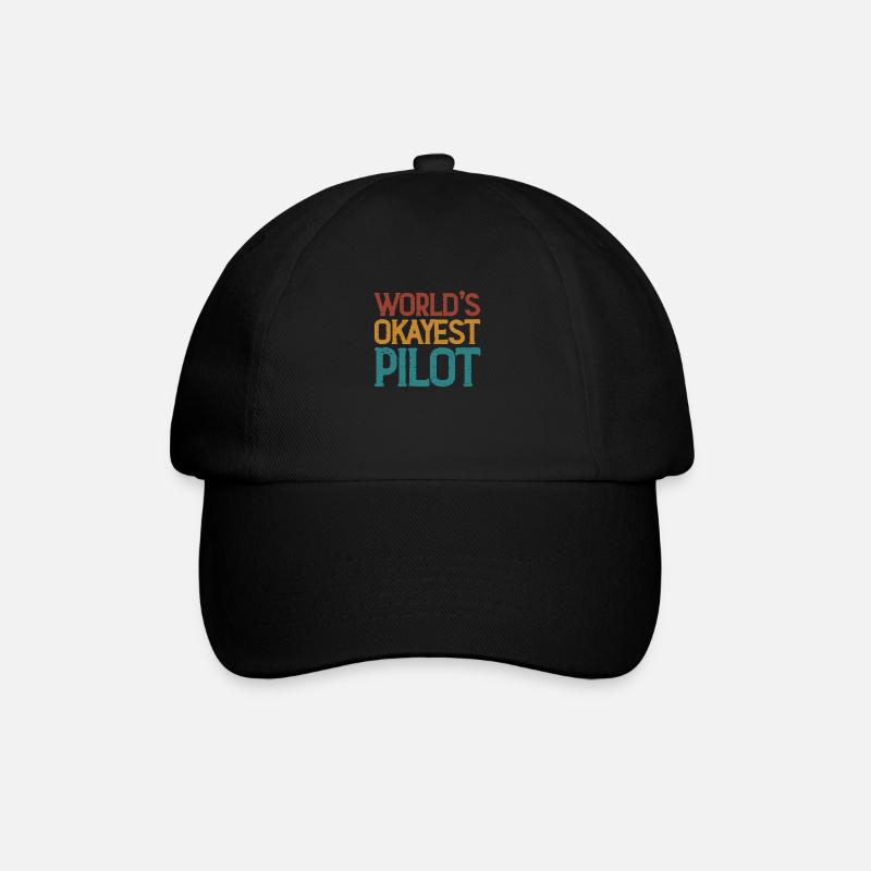 Pilot Flugzeug Fliegen Flieger Geschenk - Baseballkappe - Schwarz/Schwarz