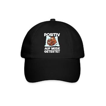 Eichhörnchen Positiv Auf Müde Getestet Schlafshirt - Baseballkappe - Schwarz/Schwarz - Vorne