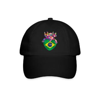 Brasilien Flagge Brasilianische Fahne Südamerika - Baseballkappe - Schwarz/Schwarz - Vorne