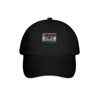 Best Of 1976 Vintage Cassette Retro Birthday - Baseball Cap - black/black - Front