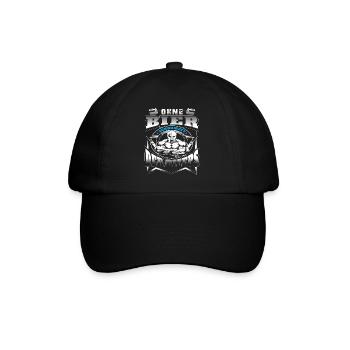 Ohne Bier schrumpft der Bizeps - Baseballkappe - Schwarz/Schwarz - Vorne