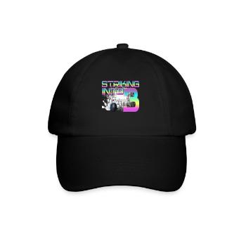 Hitting In 3 Bowling Bowlers 3rd Birthday Party - Baseball Cap - black/black - Front