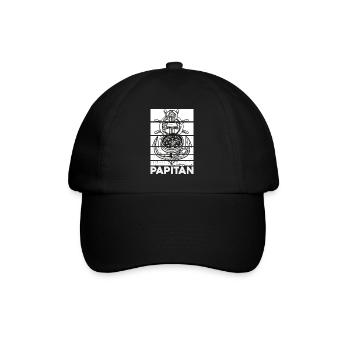 Papitän Papa Father Father's Day Gift Birth - Baseball Cap - black/black - Front
