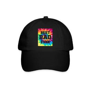 Vater Papa Bester Papa Best Dad Ever Hippie - Baseballkappe - Schwarz/Schwarz - Vorne