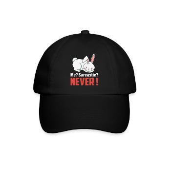 Ich? Sarkastisch? Nie süßes Kaninchen Ostertag - Baseballkappe - Schwarz/Schwarz - Vorne