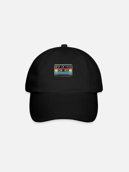 Best Of 1950 Vintage Cassette Retro Birthday - Baseball Cap - black/black