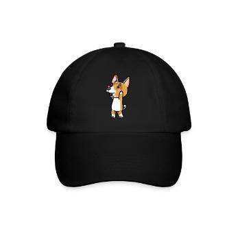 Basenji Hund Emoticon - Baseballkappe - Schwarz/Schwarz - Vorne