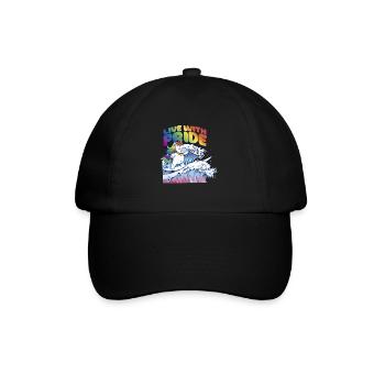 LGBTQ Pride Regenbogen Live with Pride - Baseballkappe - Schwarz/Schwarz - Vorne