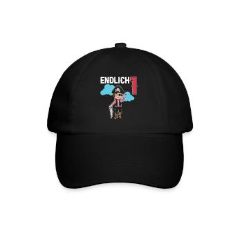 1.Geburtstag Pirat Piraten Geschenk - Baseballkappe - Schwarz/Schwarz - Vorne