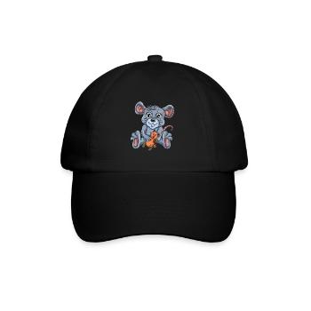 Souris Souris Cadeau Rat Rongeur Souris Souris Lousemaus - Casquette classique - noir/noir - Devant