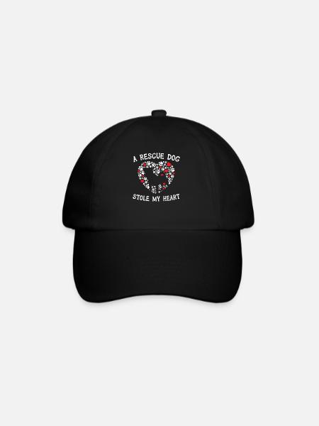 Ein Rettungshund hat mein Herz gestohlen Tierrette - Baseballkappe - Schwarz/Schwarz