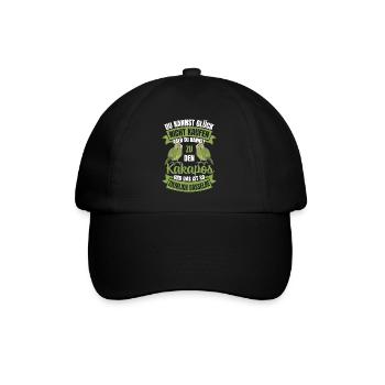 Kakapos Glück Spruch Papagei - Baseballkappe - Schwarz/Schwarz - Vorne