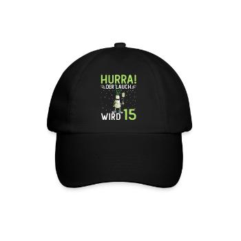 Hurra der Lauch wird 17 - Baseballkappe - Schwarz/Schwarz - Vorne