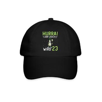 Hurra der Lauch wird 23 - Baseballkappe - Schwarz/Schwarz - Vorne