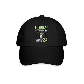 Hurra der Lauch wird 24 - Baseballkappe - Schwarz/Schwarz - Vorne