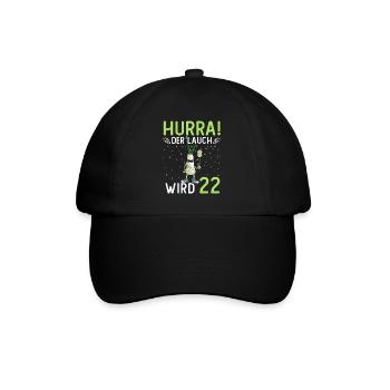 Hurra der Lauch wird 22 - Baseballkappe - Schwarz/Schwarz - Vorne