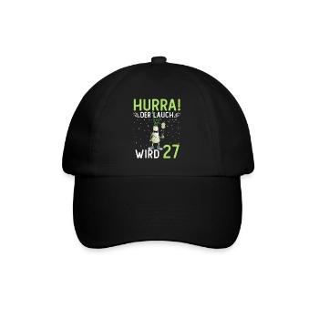 Hurra der Lauch wird 27 - Baseballkappe - Schwarz/Schwarz - Vorne