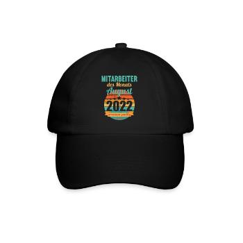 Mitarbeiter des Monats August 2022 - Baseballkappe - Schwarz/Schwarz - Vorne
