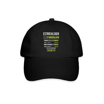 Estrichleger Spruch Arbeitsshirt Kollegen Geschenk - Baseballkappe - Schwarz/Schwarz - Vorne