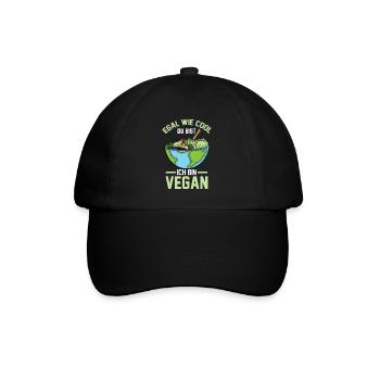 Vegan Vegetarier Veganer - Baseballkappe - Schwarz/Schwarz - Vorne